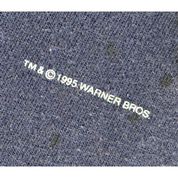 Vintage NOTRE DAME x TAZ T Shirt Blue Graphic Tee 1995 Single Stitch Mens LARGE - Picture 5 of 6